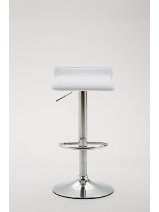 Banqueta alta Dyn V2 em couro sintético cromado, branco