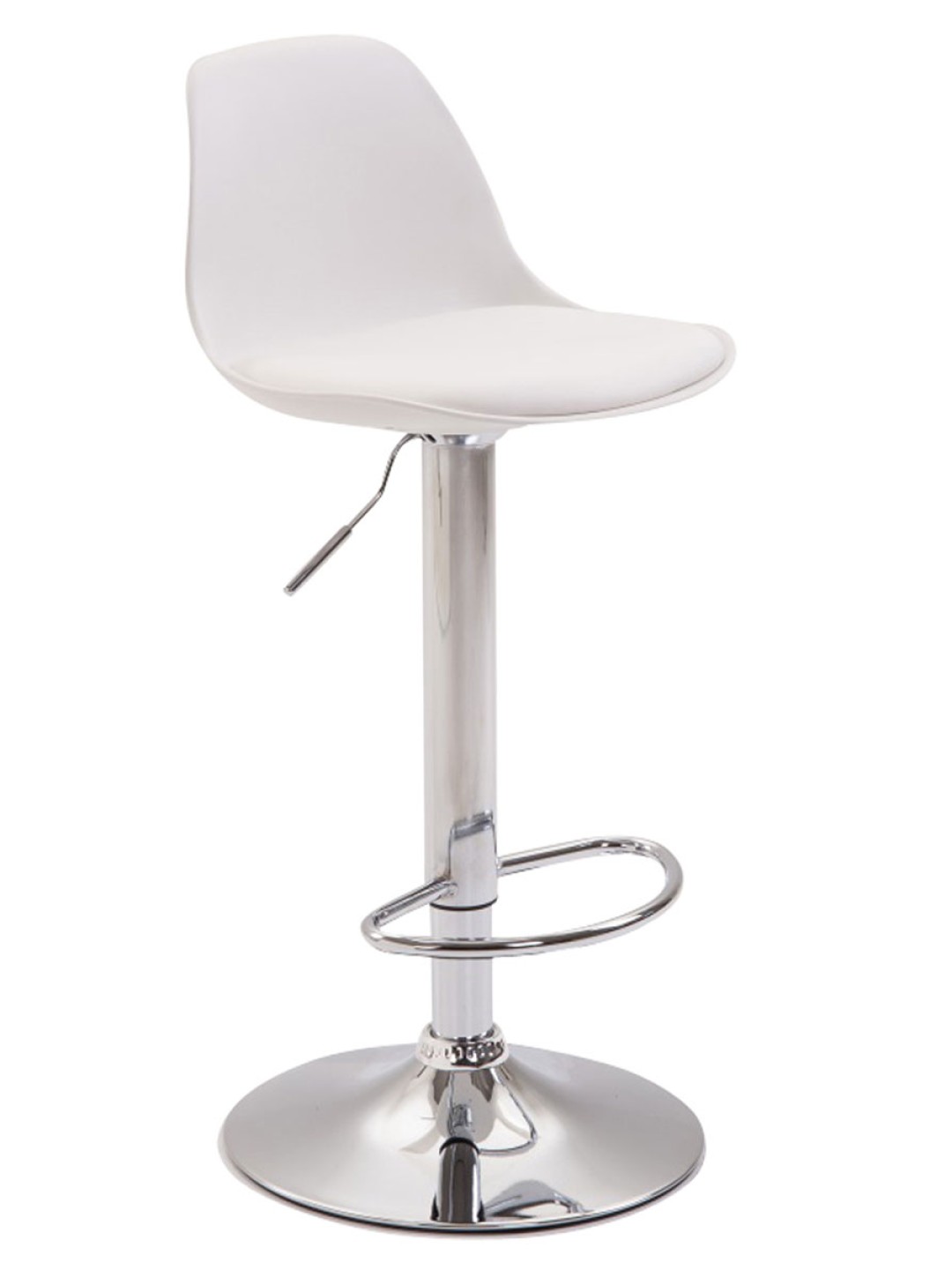 Banqueta alta Kiel couro sintético, branco