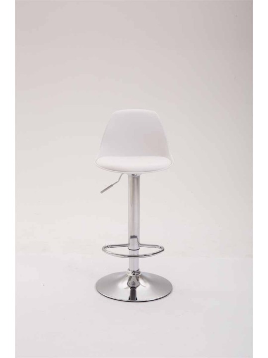 Banqueta alta Kiel couro sintético, branco