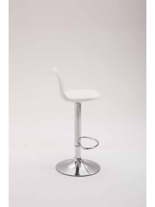 Banqueta alta Kiel couro sintético, branco
