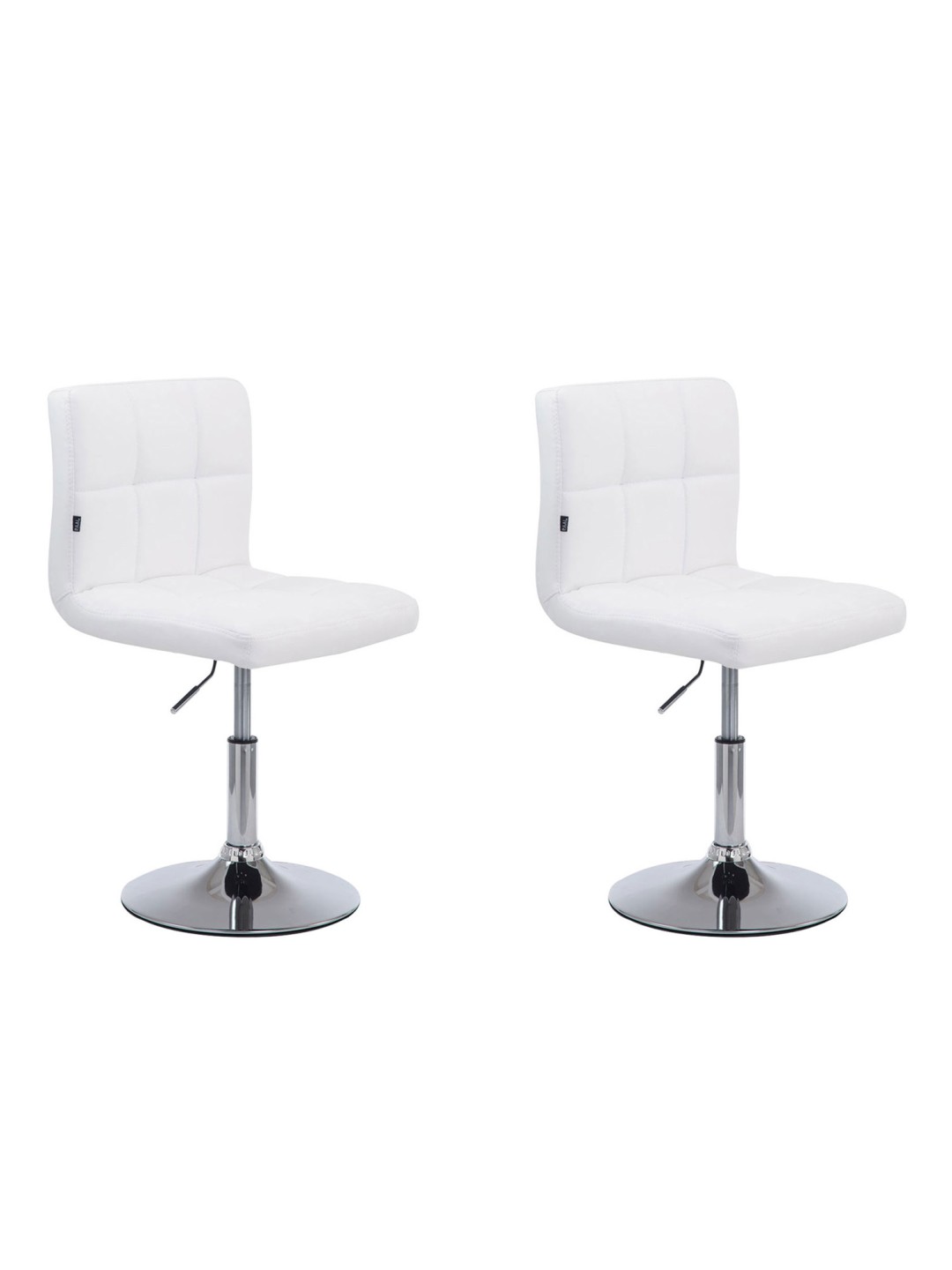 Conjunto de 2 bancos altos Palma V2 imitação de couro, branco
