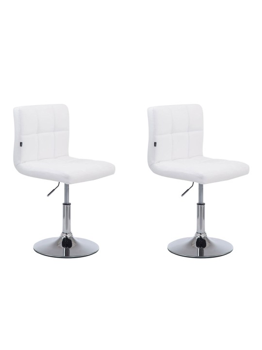 Conjunto de 2 bancos altos Palma V2 imitação de couro, branco