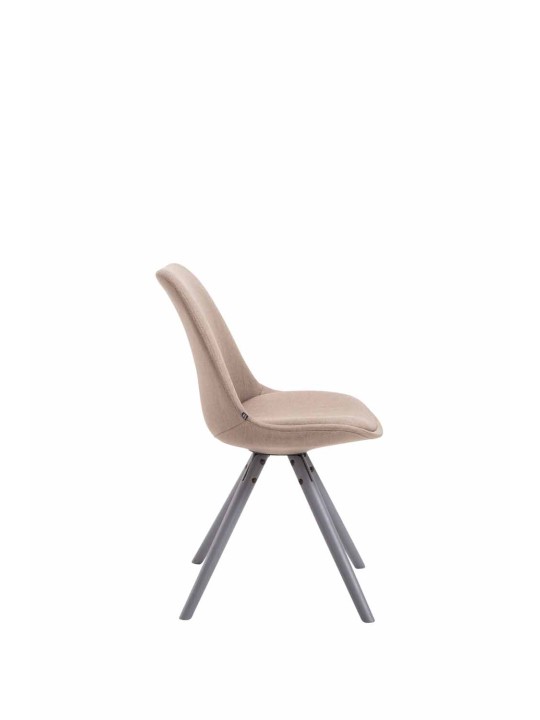 Cadeira para visitantes tecido Toulouse redondo cinza, taupe Cadeira para visitantes tecido Toulouse redondo cinza, taupe
