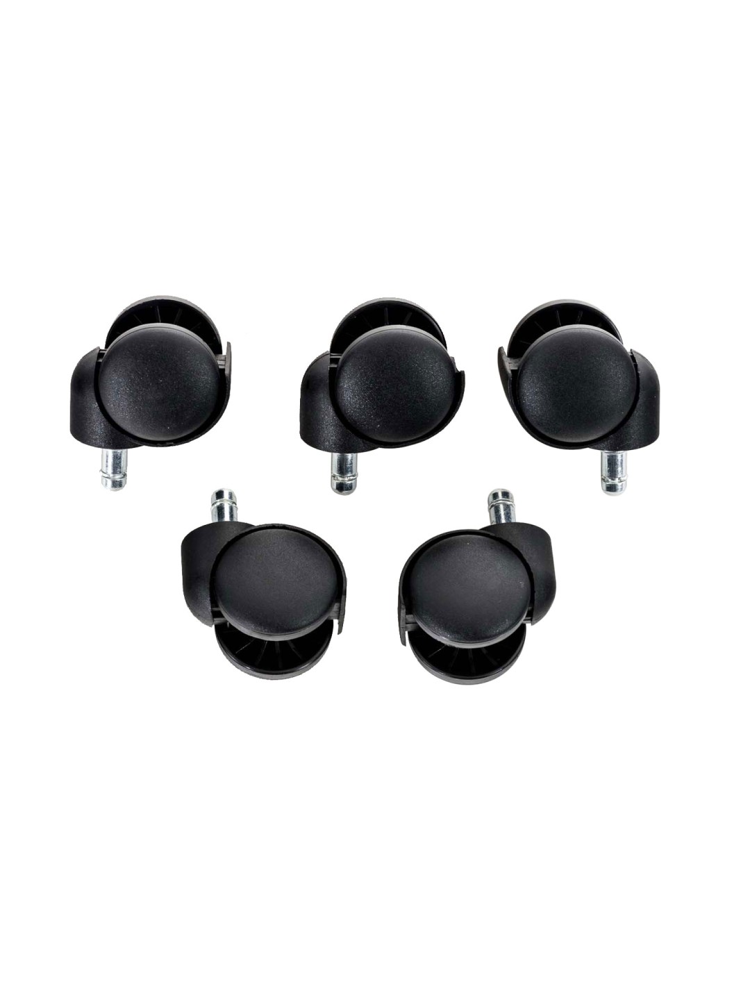 Pack de 5 rodízios de chão em plástico, preto