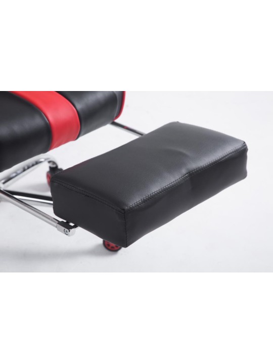 Cadeira de escritório de corrida Limit V2 couro artificial com apoio para pés, preto/vermelho