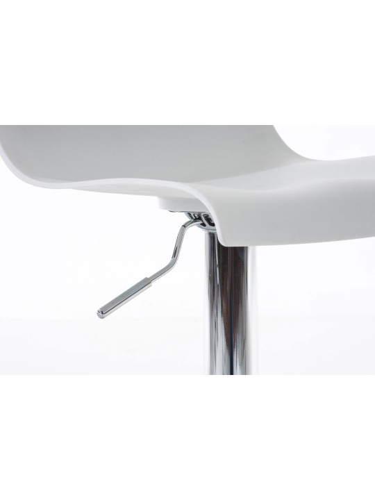 Conjunto de 2 bancos altos Hoover plástico cromado, branco