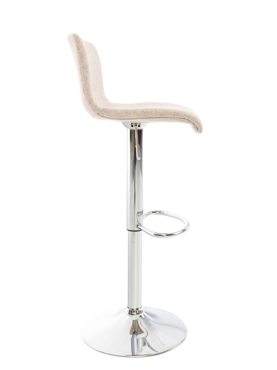 Conjunto de 2 bancos altos em tecido Hoover cromado, creme