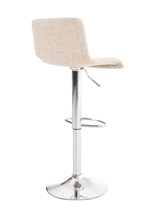 Conjunto de 2 bancos altos em tecido Hoover cromado, creme