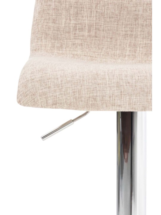 Conjunto de 2 bancos altos em tecido Hoover cromado, creme