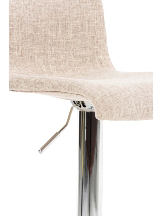 Conjunto de 2 bancos altos em tecido Hoover cromado, creme