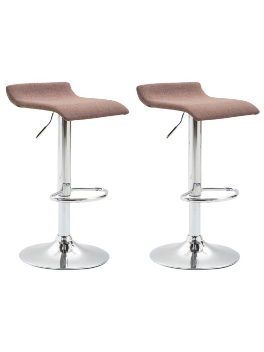 Conjunto de 2 bancos de bar Dyn V2 tecido C, castanho