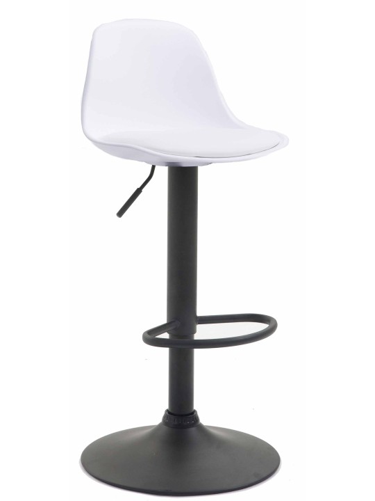 Banqueta alta Kiel couro sintético, branco