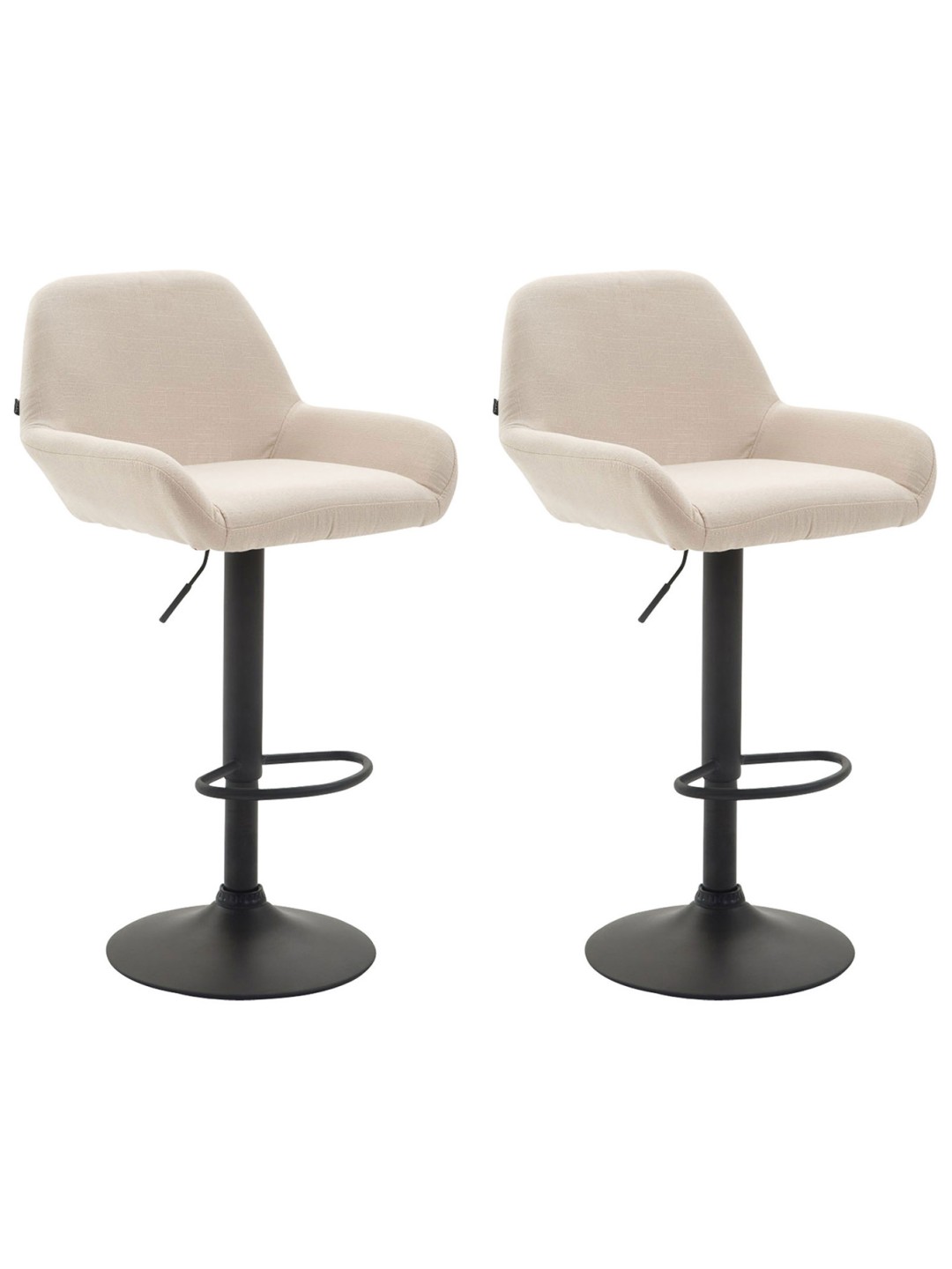 Conjunto de 2 bancos altos tecido Braga, creme
