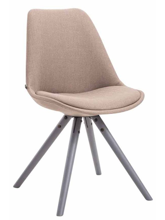 Cadeira para visitantes tecido Toulouse redondo cinza, taupe Cadeira para visitantes tecido Toulouse redondo cinza, taupe