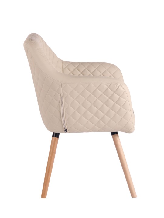 Cadeira de sala de jantar Gent couro sintético natura, creme