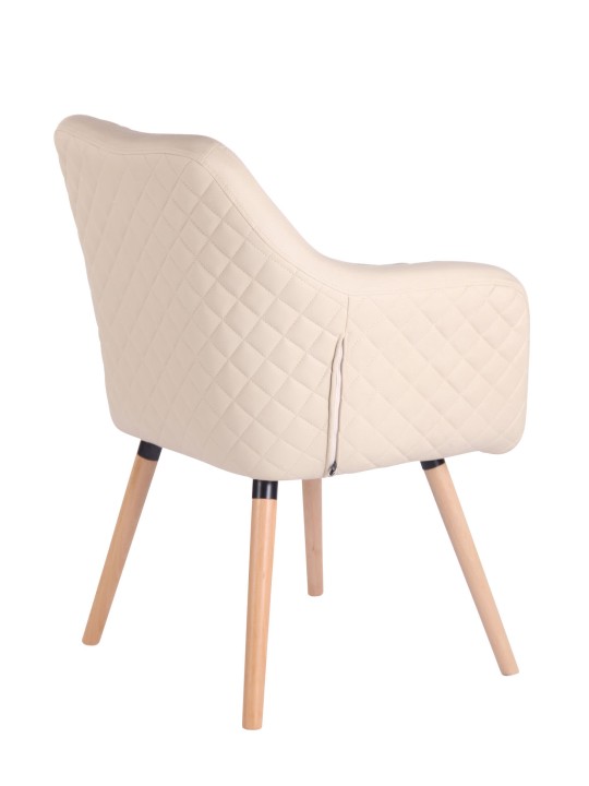 Cadeira de sala de jantar Gent couro sintético natura, creme