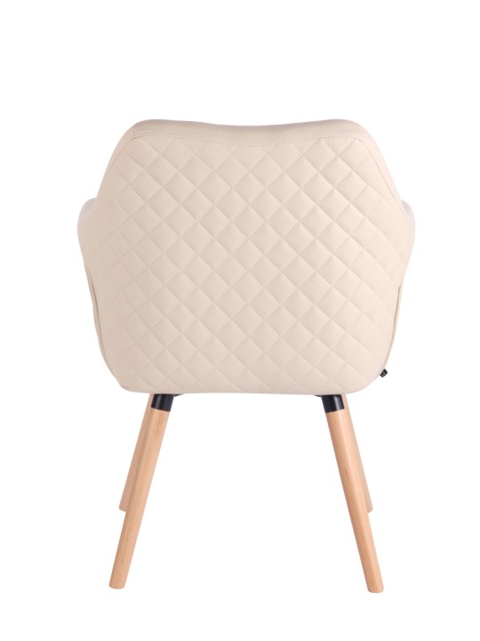 Cadeira de sala de jantar Gent couro sintético natura, creme