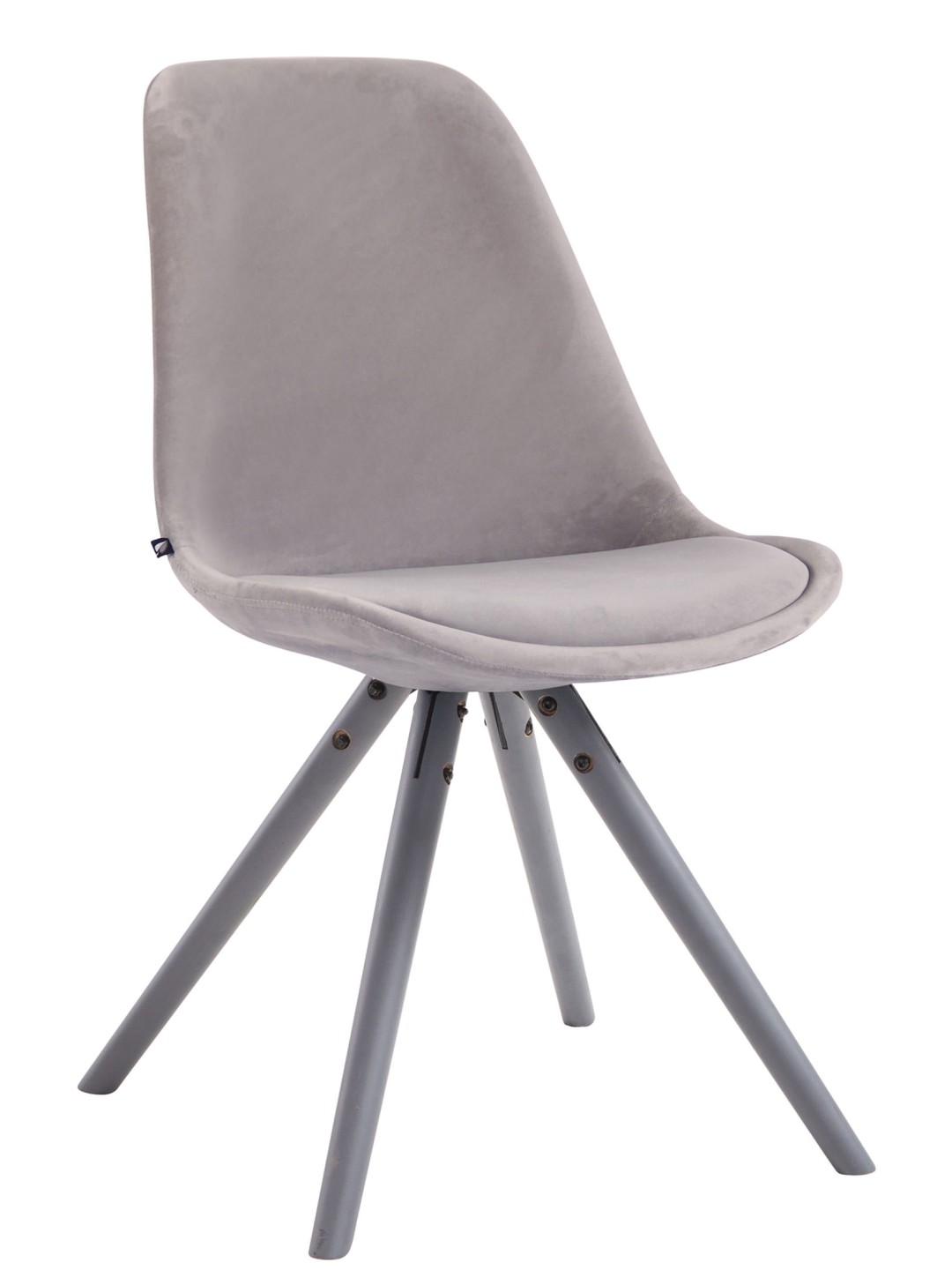 Cadeira para visitantes Toulouse veludo redonda, cinza