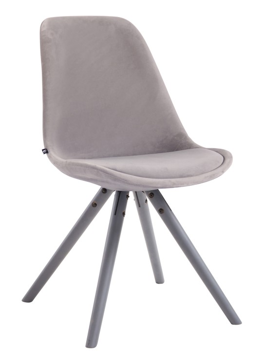 Cadeira para visitantes Toulouse veludo redonda, cinza Cadeira para visitantes Toulouse veludo redonda, cinza