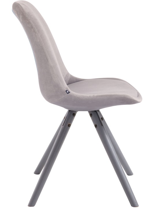 Cadeira para visitantes Toulouse veludo redonda, cinza Cadeira para visitantes Toulouse veludo redonda, cinza