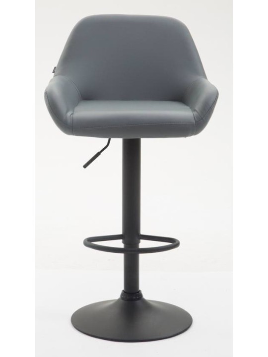 Conjunto de 2 banquetas de bar Braga couro sintético preto, cinzento