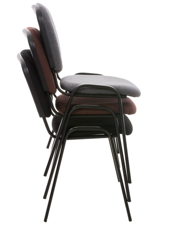 Conjunto de 4 cadeiras para visitantes em tecido Ken, cinza