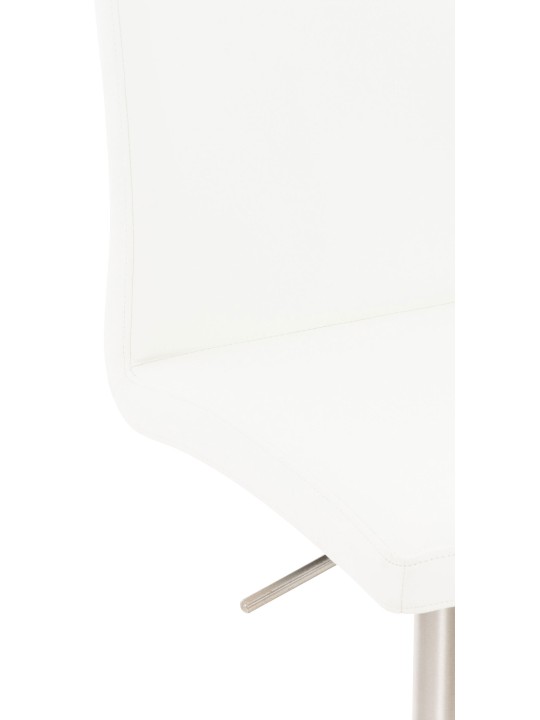 Banqueta alta Cádiz couro sintético aço inoxidável, branco