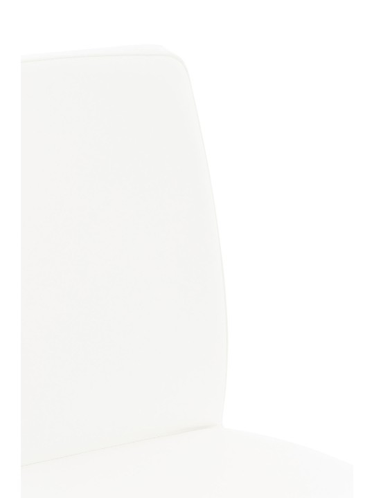Banqueta alta Cádiz couro sintético aço inoxidável, branco