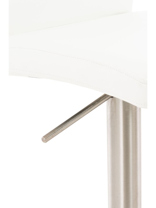 Banqueta alta Cádiz couro sintético aço inoxidável, branco