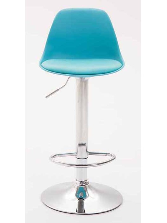 Conjunto de 2 bancos de bar Kiel plástico cromado, azul
