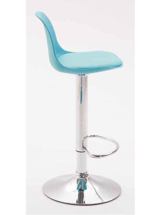 Conjunto de 2 bancos de bar Kiel plástico cromado, azul