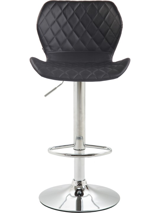 Banqueta de bar Cork couro sintético cromo, preto