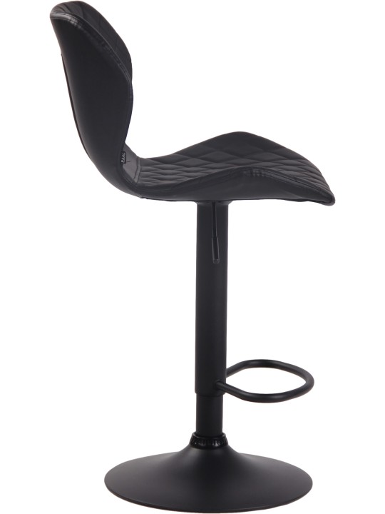 Conjunto de 2 bancos de bar Cork couro sintético preto, preto