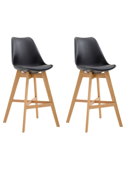 Conjunto de 2 bancos altos Cannes plástico natural, preto