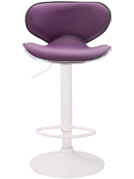 Conjunto de 2 bancos de bar Las Vegas V2 couro sintético branco, roxo