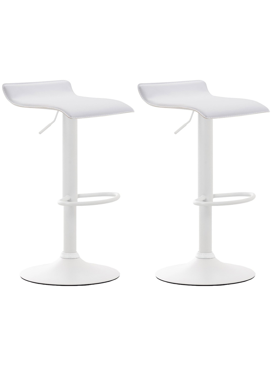Conjunto de 2 bancos altos Dyn V2 couro artificial, branco