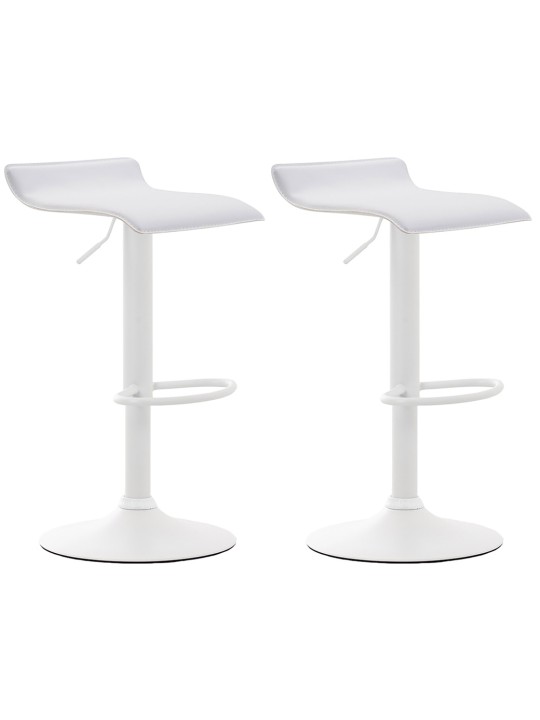 Conjunto de 2 bancos altos Dyn V2 couro artificial, branco Conjunto de 2 bancos altos Dyn V2 couro artificial, branco