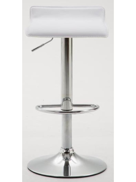 Conjunto de 2 bancos altos Dyn V2 em pele sintética cromada, branco Conjunto de 2 bancos altos Dyn V2 em pele sintética cromada, branco