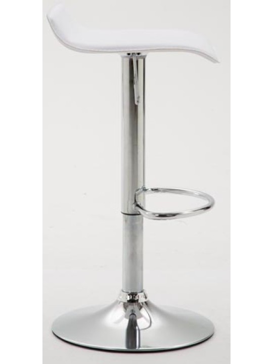 Conjunto de 2 bancos altos Dyn V2 em pele sintética cromada, branco Conjunto de 2 bancos altos Dyn V2 em pele sintética cromada, branco