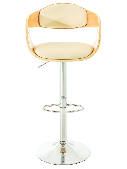 Conjunto de 2 bancos de bar Kingston C couro sintético, natural/creme