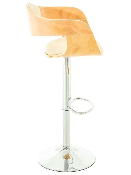 Conjunto de 2 bancos de bar Kingston C couro sintético, natural/creme