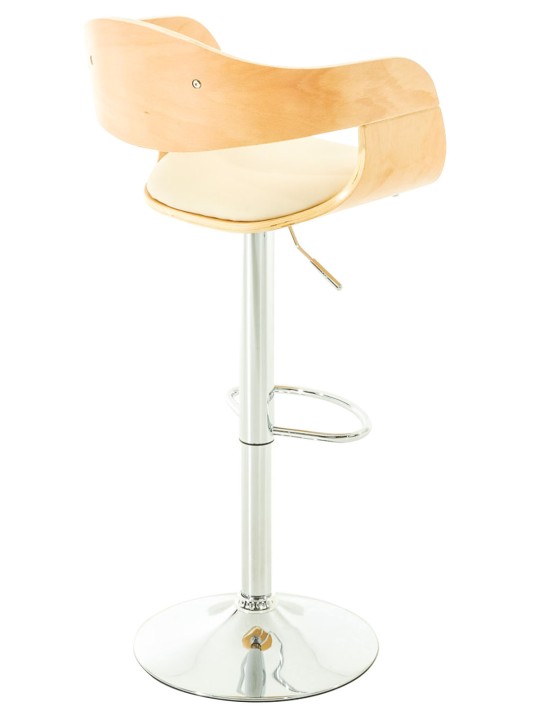 Conjunto de 2 bancos de bar Kingston C couro sintético, natural/creme