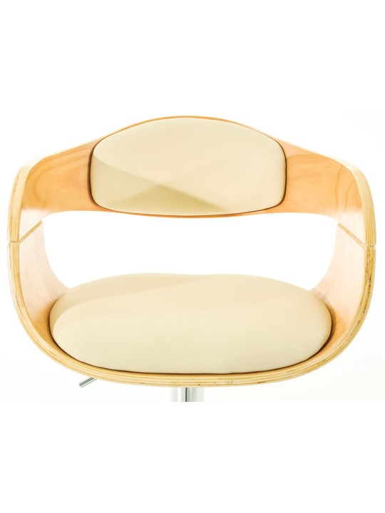 Conjunto de 2 bancos de bar Kingston C couro sintético, natural/creme