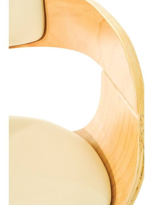 Conjunto de 2 bancos de bar Kingston C couro sintético, natural/creme