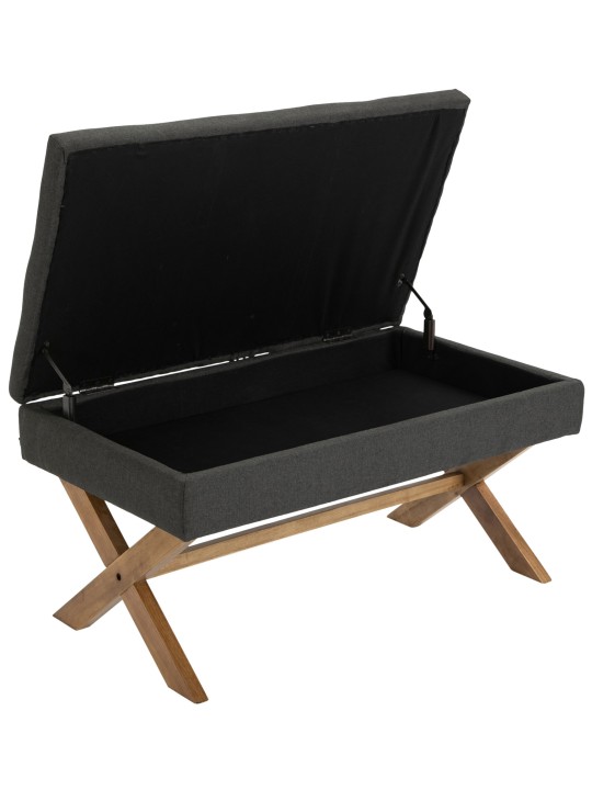 Banco Namaro tecido antigo-light, cinza escuro