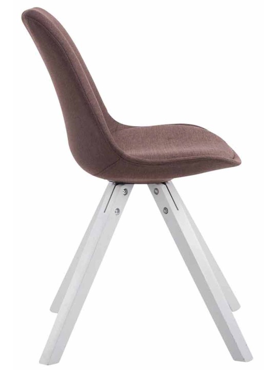 Conjunto de 4 cadeiras para visitantes em tecido Toulouse Square, castanho