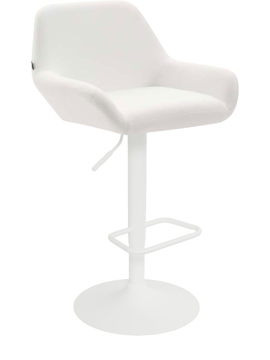 Banqueta de bar Detmold couro sintético, branco