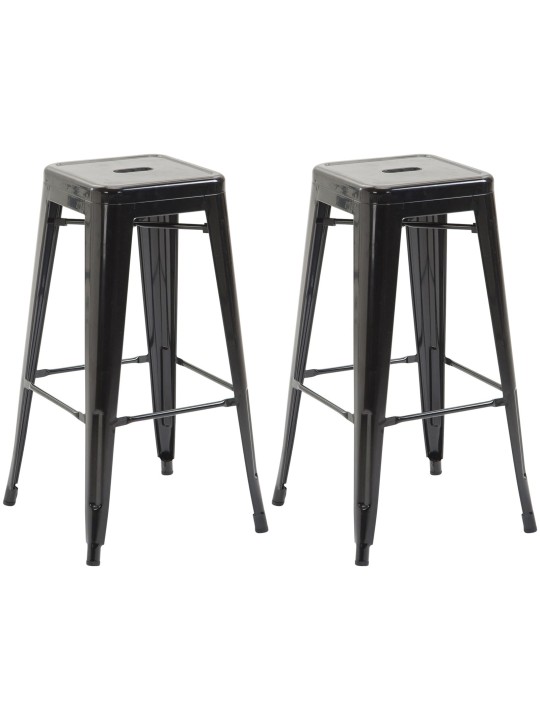 Conjunto de 2 bancos altos Joshua V2, preto