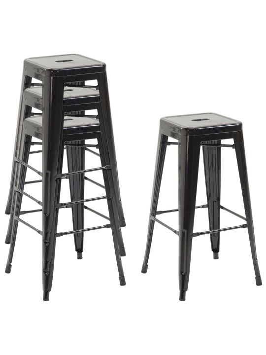 Conjunto de 2 bancos altos Joshua V2, preto