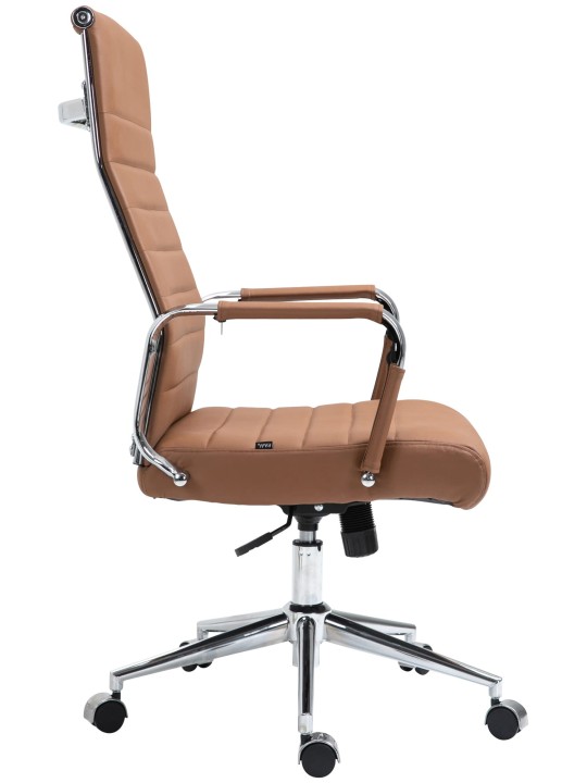 Cadeira de escritório Columbus couro verdadeiro, castanho claro